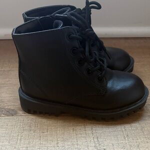 Kids Black Lace-Up Boots NWOT